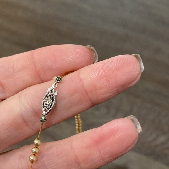 VINTAGE yellow pearl necklace - Picture 3 of 8